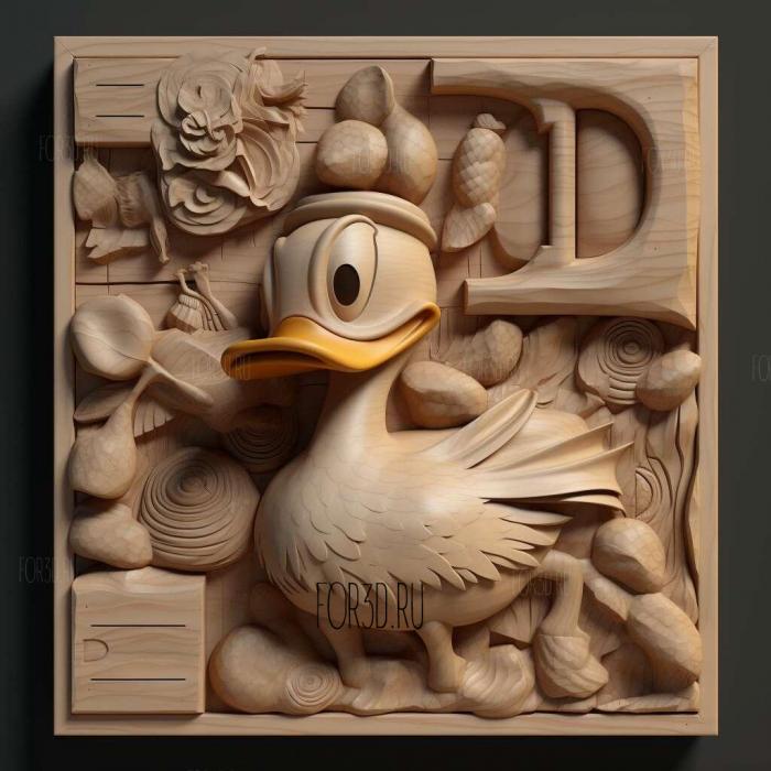 Donald Duck 3 3d stl модель для ЧПУ